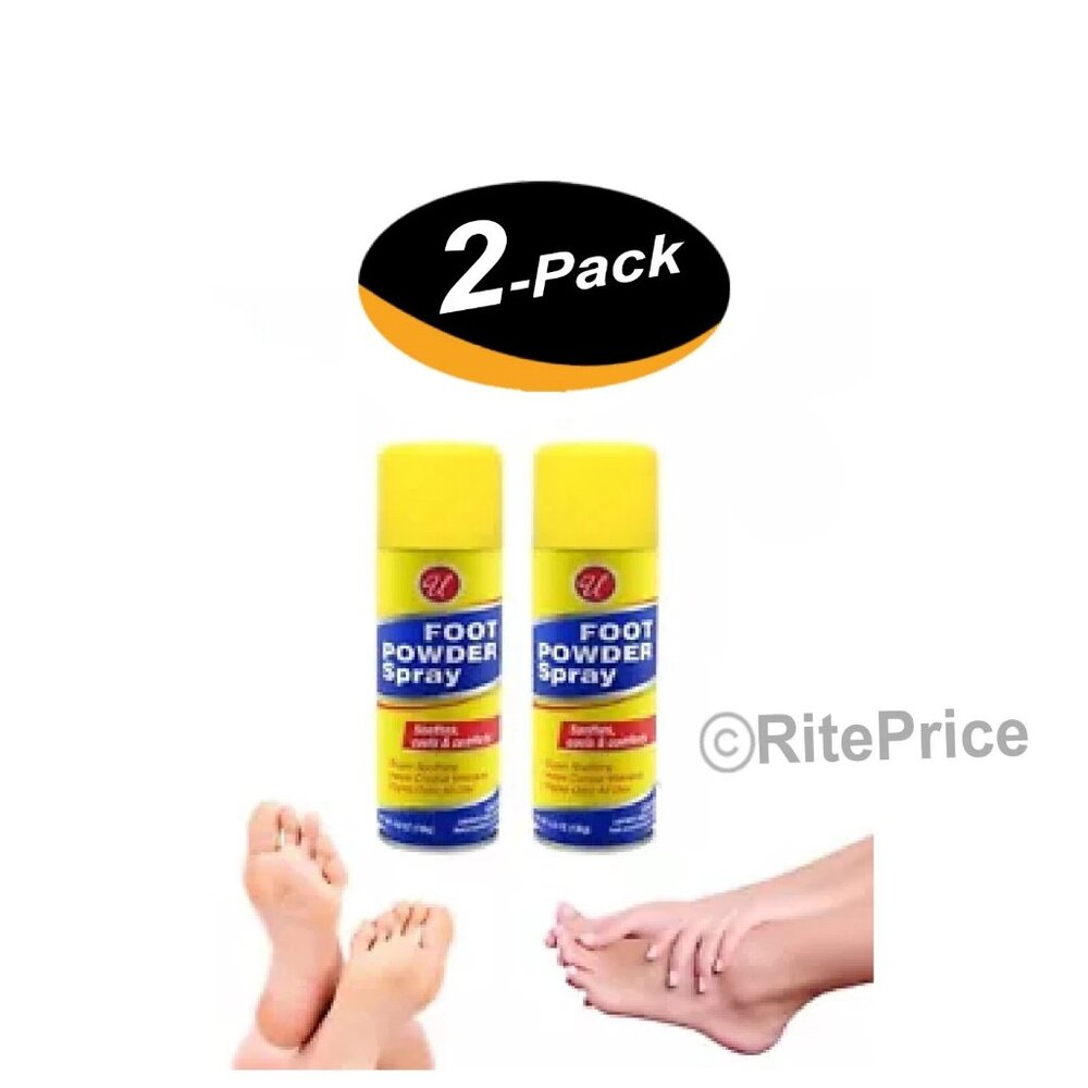 2 Pcs Athlete's Foot Powder Spray 4.8 oz, Soothes, Cools & Comforts - New